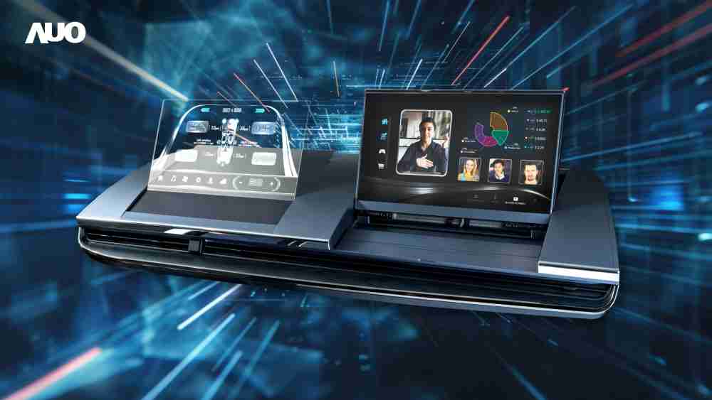 龙门国际Micro LED Display HMI解决方案打造透明Micro LED前座仪表，，，呈现信息并保留驾驶视野开阔；亦为副驾驶座乘客打造收放自如的Micro LED屏幕，，在不影响显示质量的前提于显示区内建镜头，，，，让用户能与视讯对象直接眼神接触，，，，提供绝佳的双向沟通体验