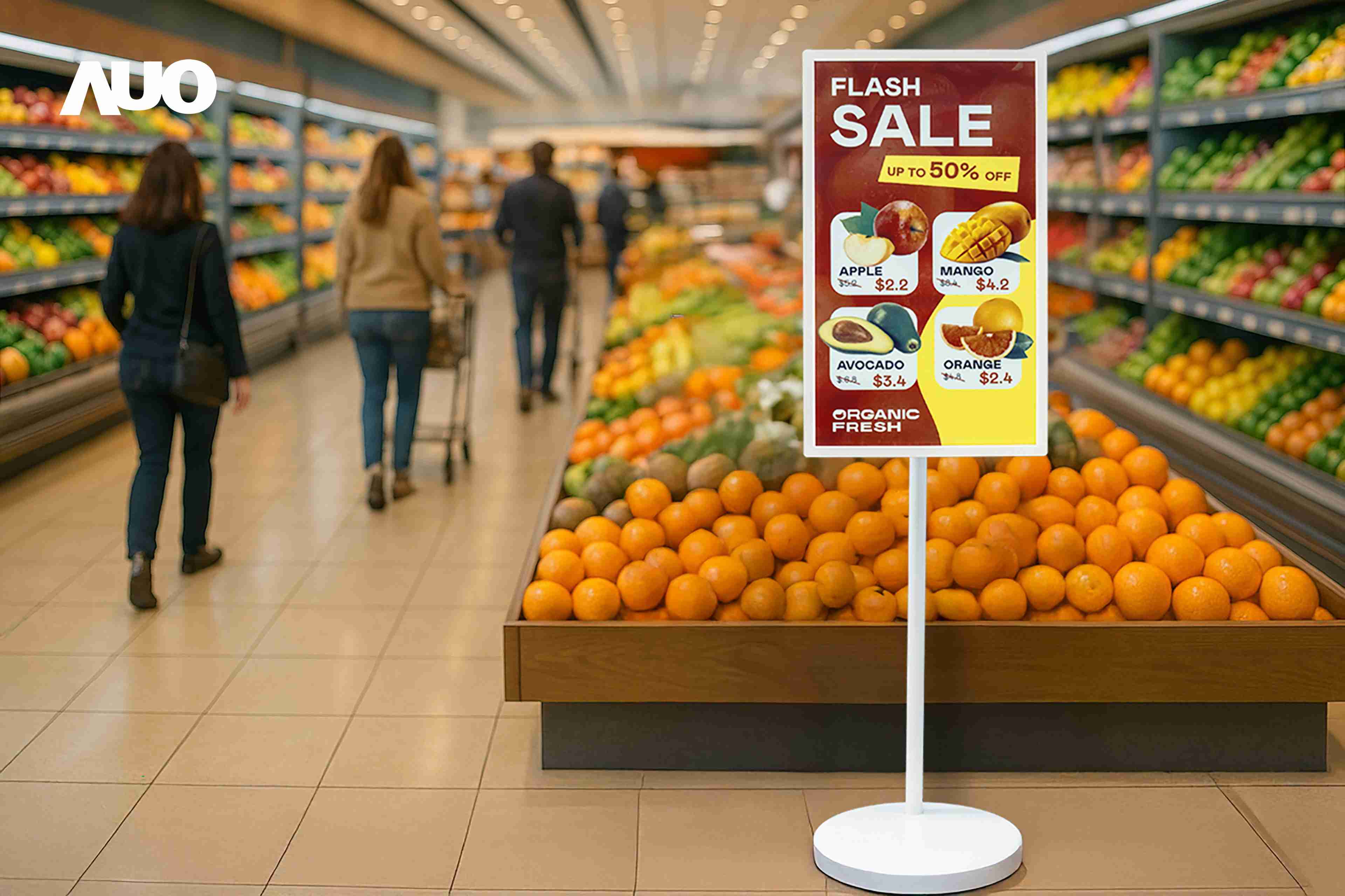 达擎首亮相低功耗、、、全彩的〝aecoPost电子纸解决方案〞，，，，仅在更新画面时需要微量的电力驱动，，，，无需布建电线的便捷设计，，使其可灵活应用、、随意置放，，，，并可透过云端或行动装置app，，轻松管理及排程广告内容，，，晋升店头营销利器。。